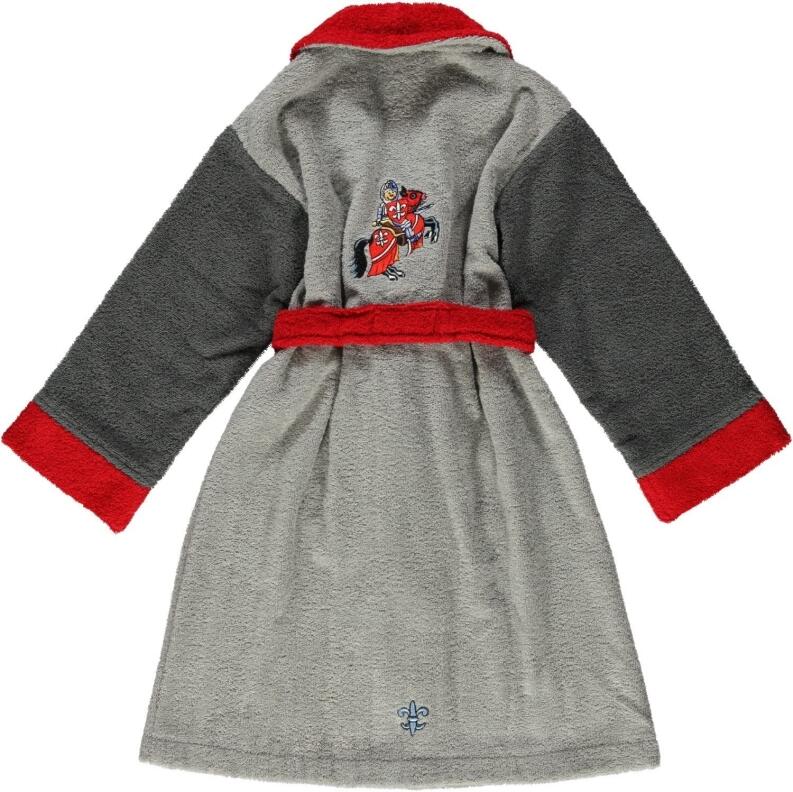 Kinder Bademantel Ritter grau