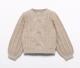 abel & lula Teens Mädchen Glitzer Pullover Zopfmuster beige