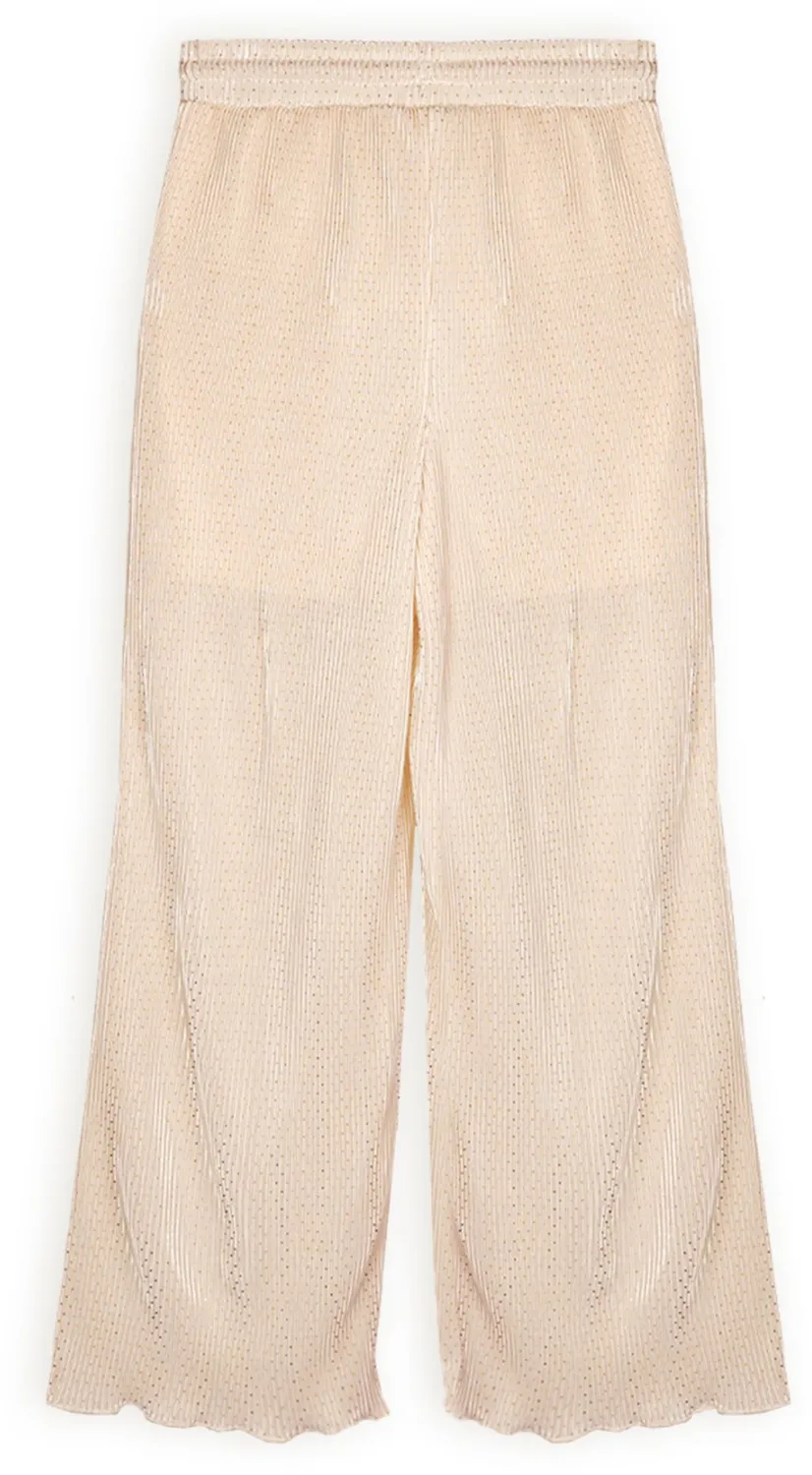 Nono Mädchen Palazzo Hose festlich Plissee light gold