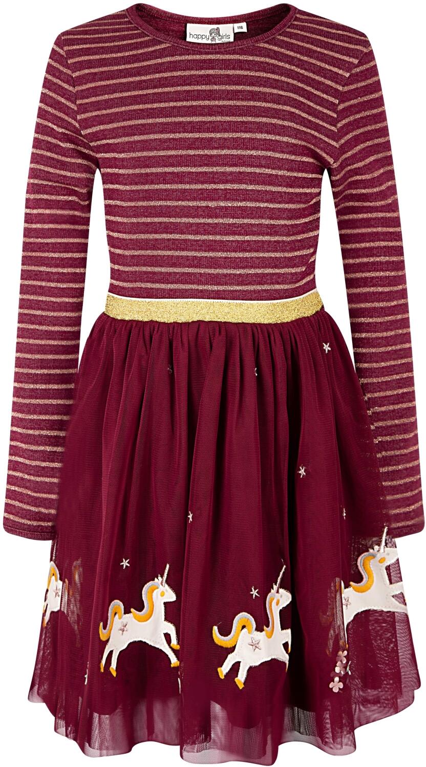 Happy Girls M&auml;dchen Kinder Kleid Einhorn berry