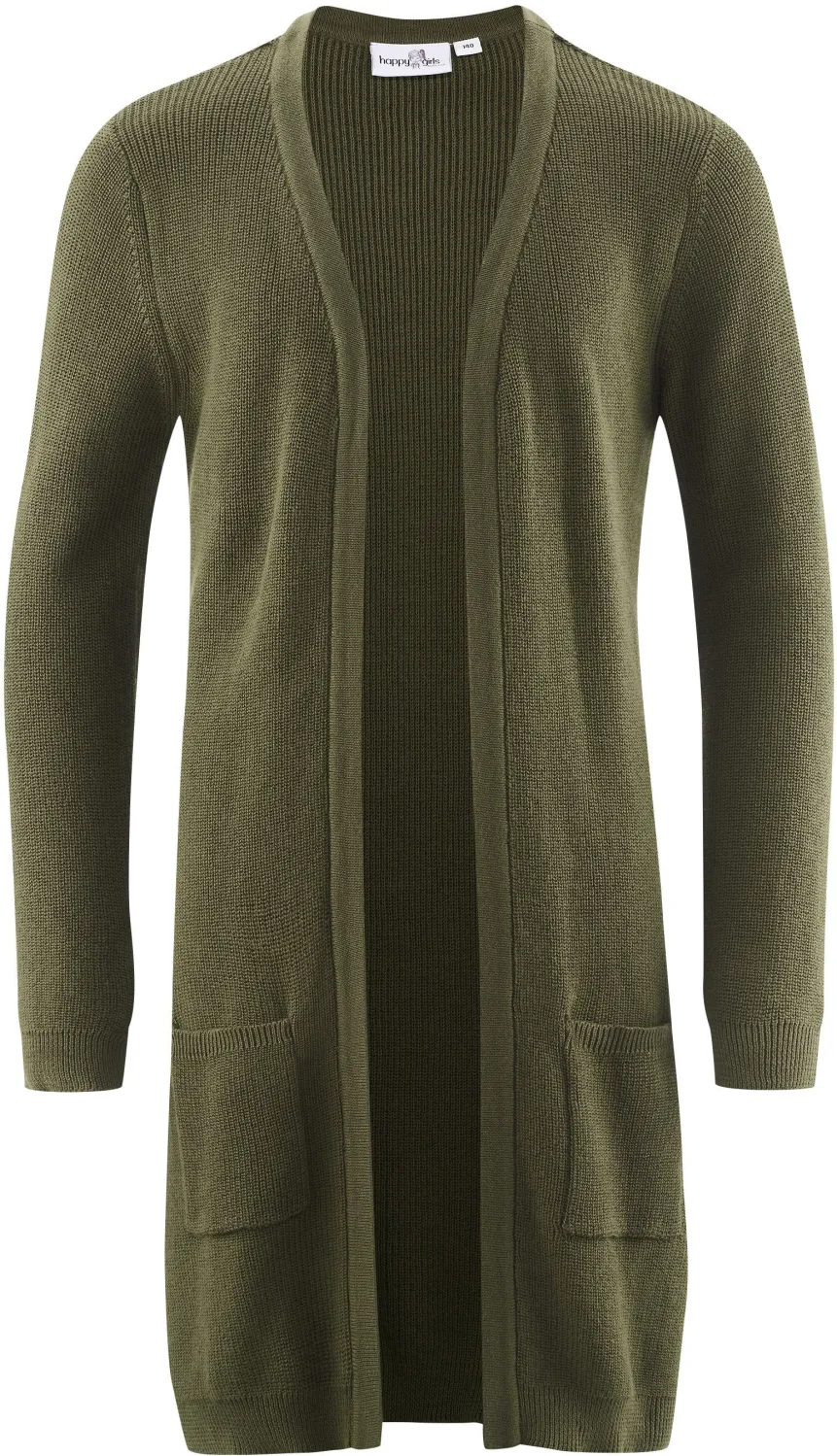 Happy Girls M&auml;dchen Tween Strickjacke Cardigan lang oliv