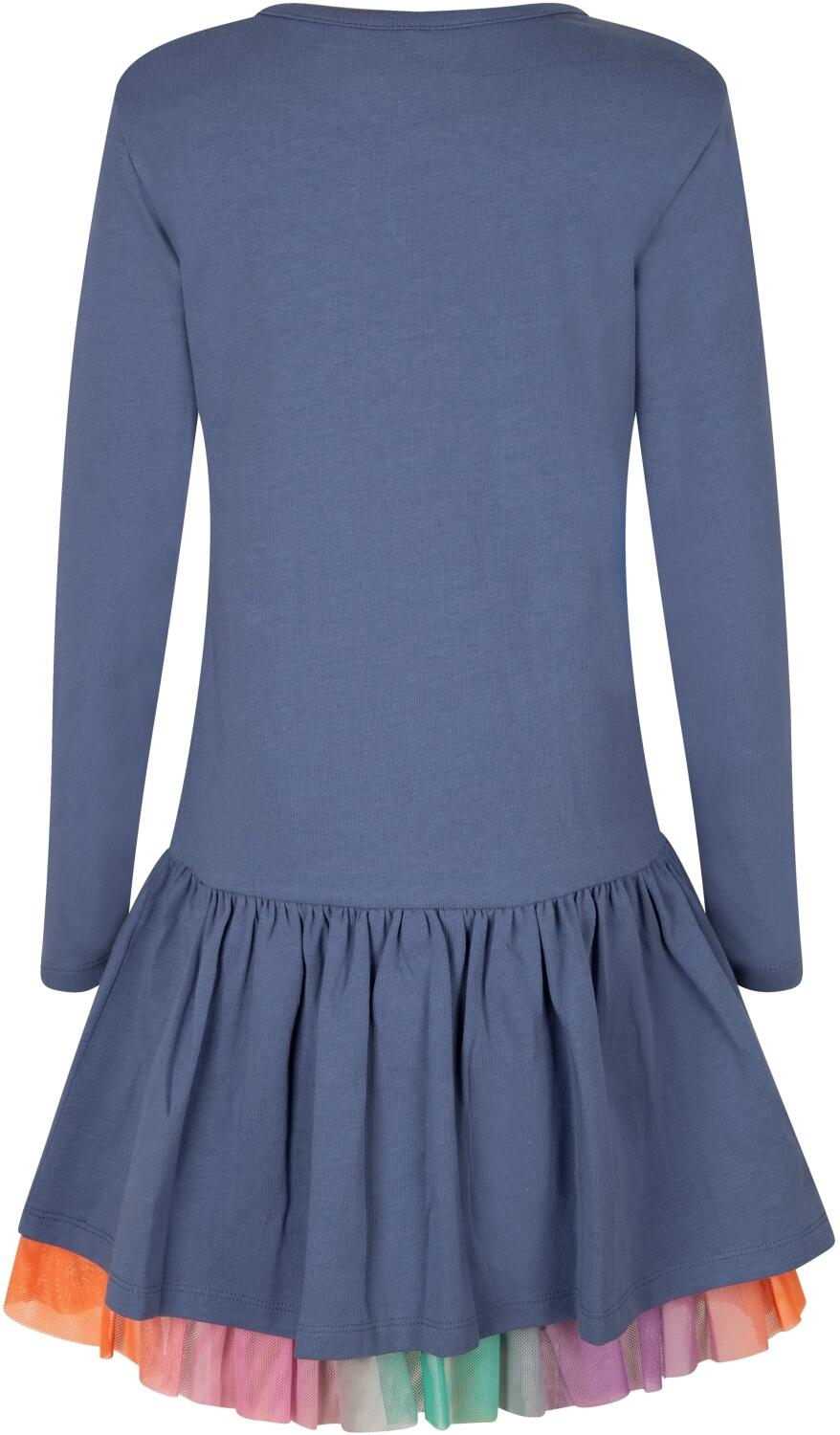 Happy Girls Mädchen Kinder Kleid Regenbogen blau