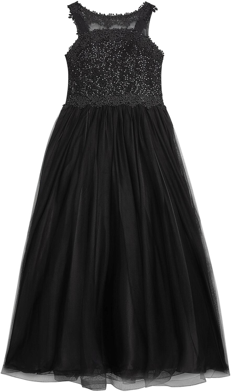 Danamade festliches Teens M&auml;dchen Kleid lang Ella schwarz