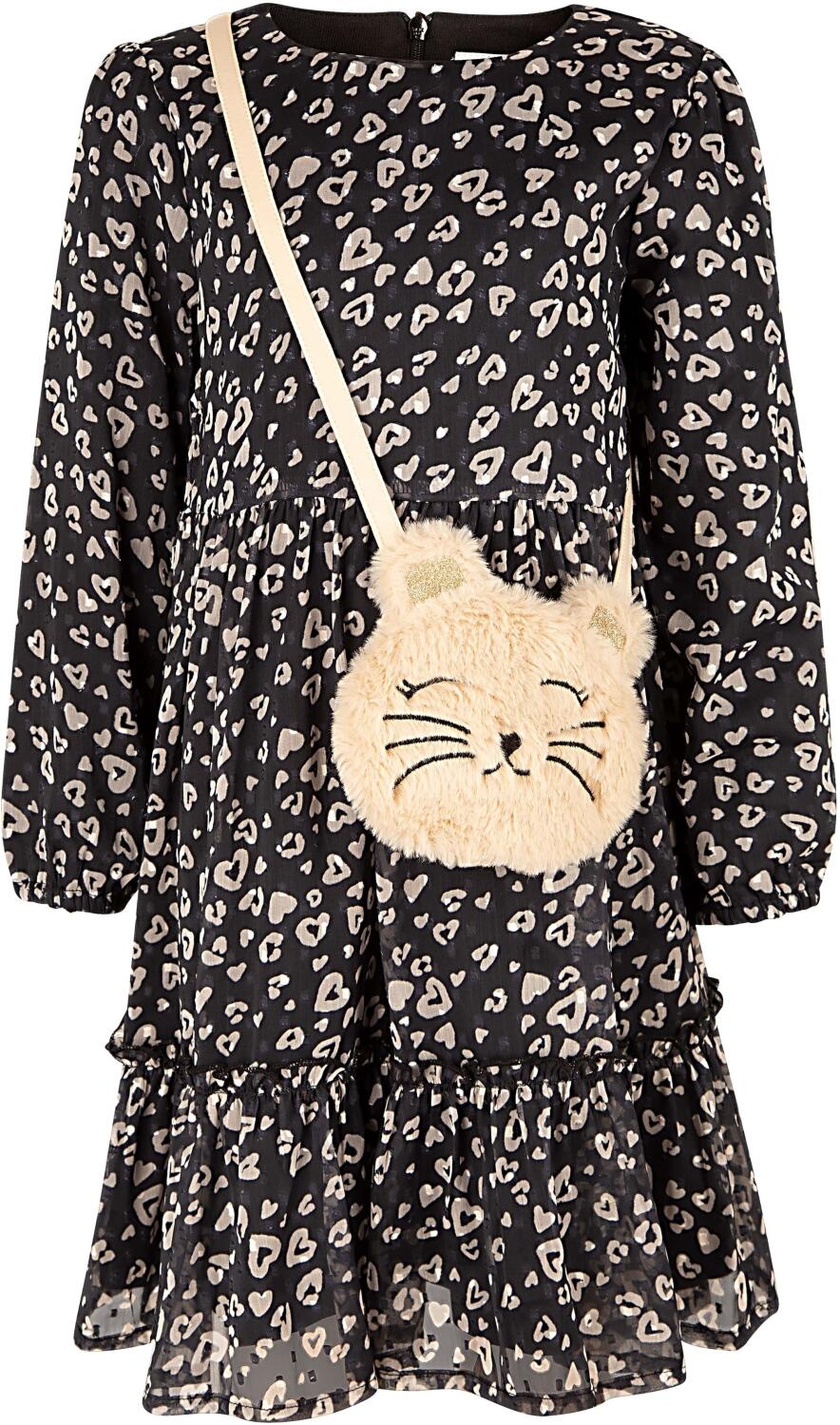 Happy Girls M&auml;dchen Kinder Kleid mit Tasche schwarz