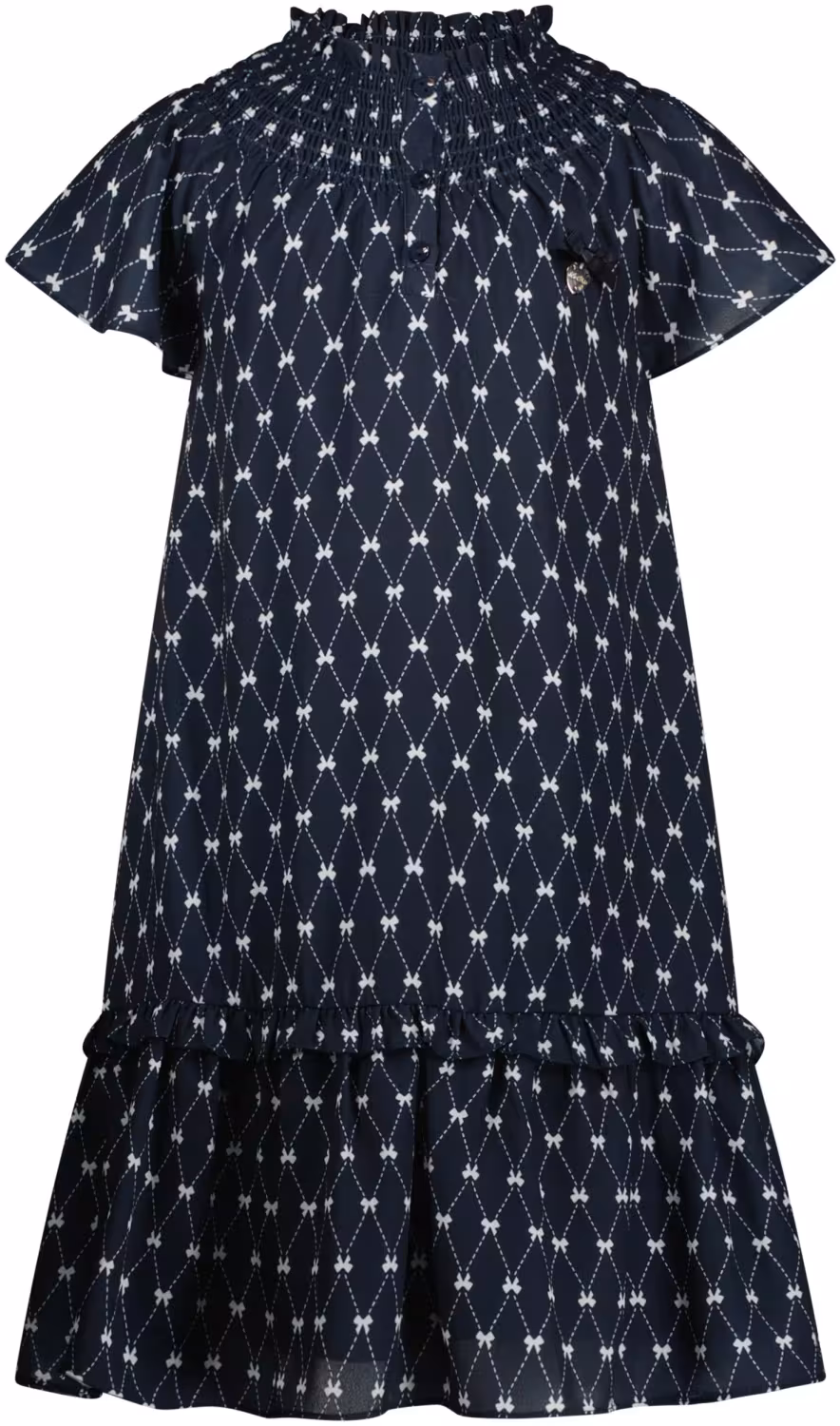 Le Chic M&auml;dchen Kleid Solly mit Smoke-Ausschnitt blau