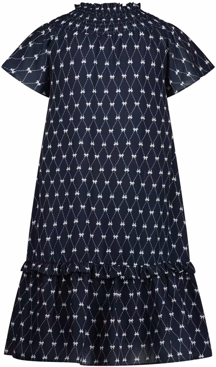 Le Chic Mädchen Kleid Solly mit Smoke-Ausschnitt blau - hinten