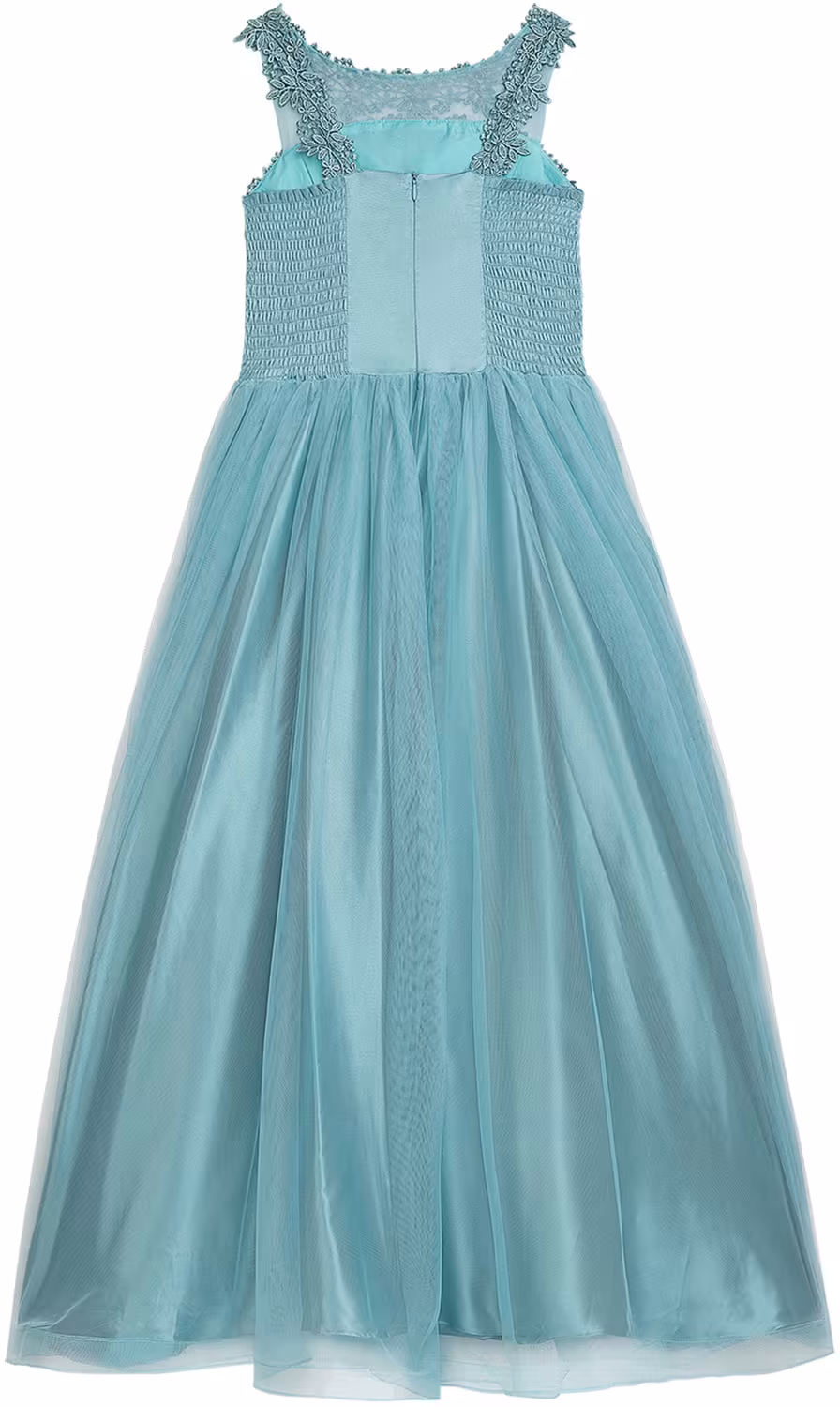 Danamade festliches Teens M&auml;dchen Kleid lang Ella smoke blue