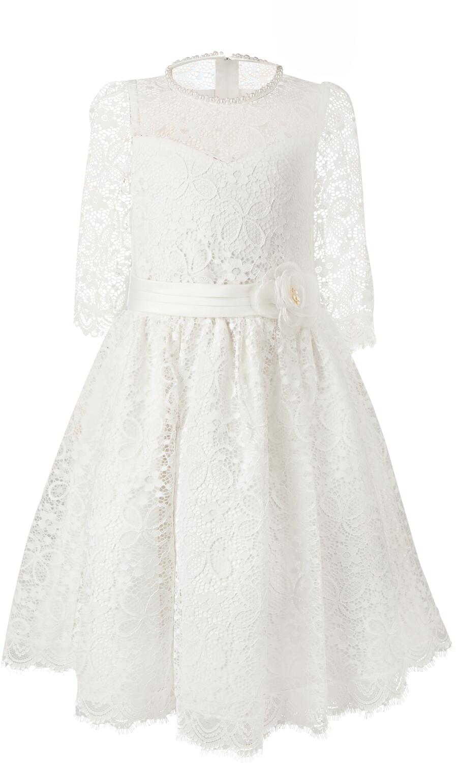 Happy Girls festliches Kinderkleid Kommunionkleid Langarm Vintage ecru