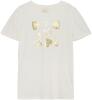 Creamie Mädchen T-Shirt mit Pailletten-Herzen Organic Cotton ecru