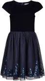 Happy Girls festliches Kinderkleid mit Samtoberteil blau
