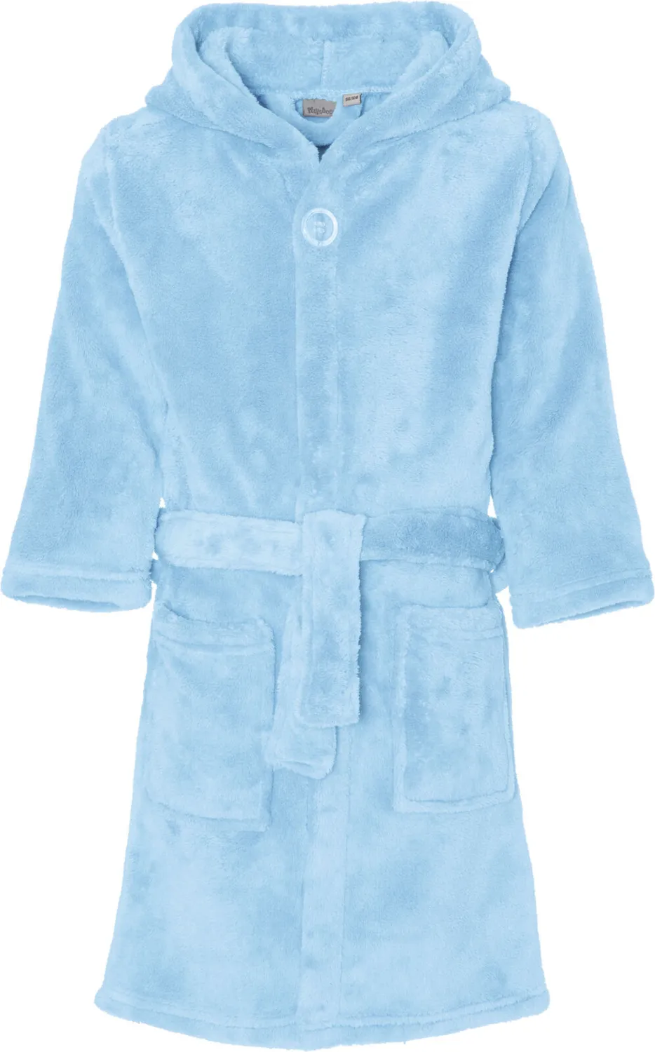 Kinder Bademantel Fleece uni hellblau