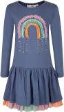 Happy Girls Mädchen Kinder Kleid Regenbogen blau
