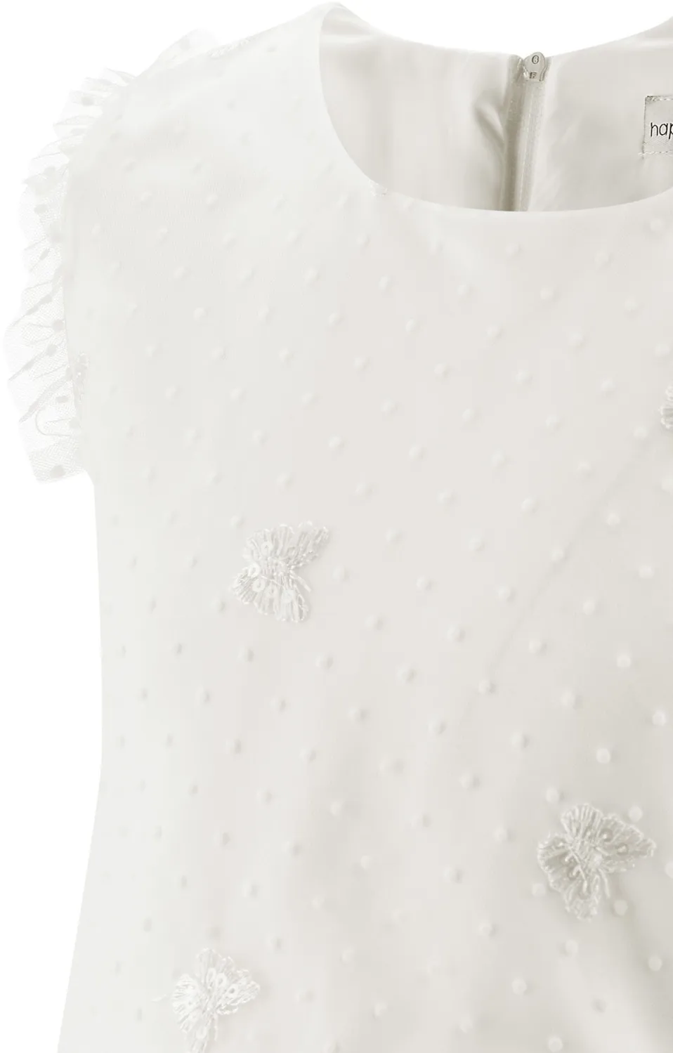 Happy Girls festliches Mädchen Kleid Kommunion Schmetterling ecru