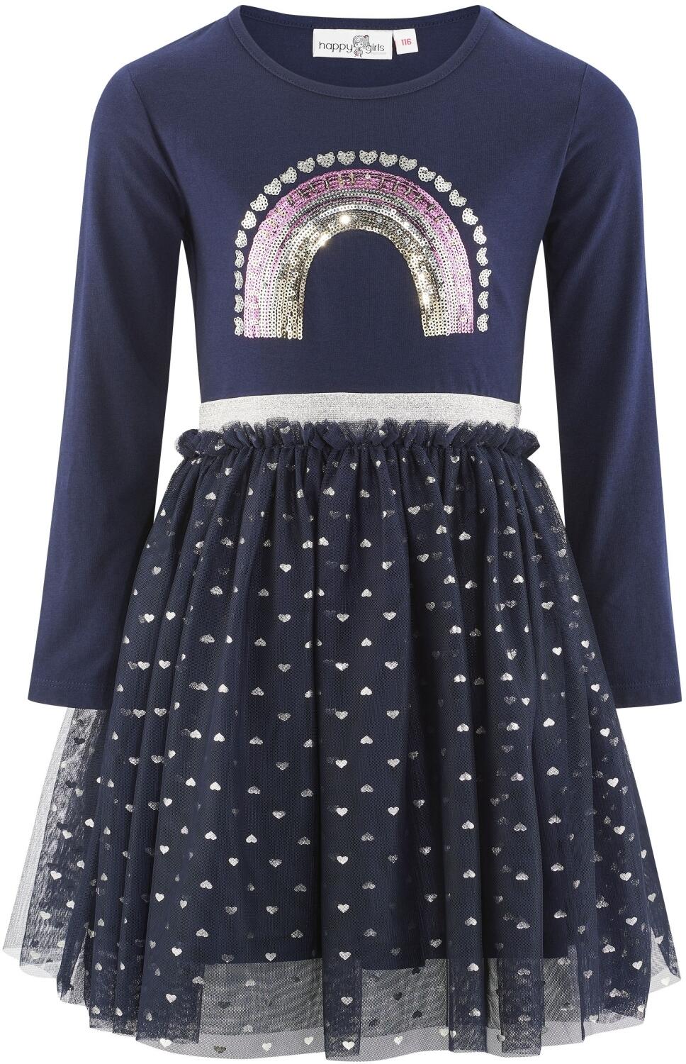 Happy Girls M&auml;dchen Kleid Kinderkleid Regenbogen blau