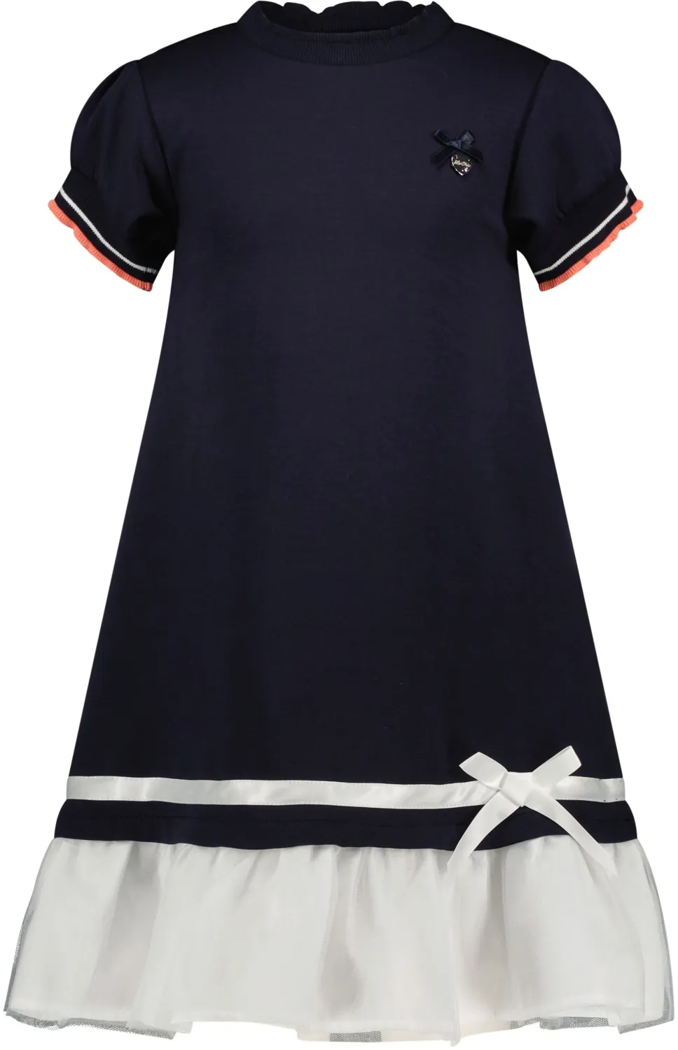 Le Chic Mädchen Kleid mit Tüllvolant blau