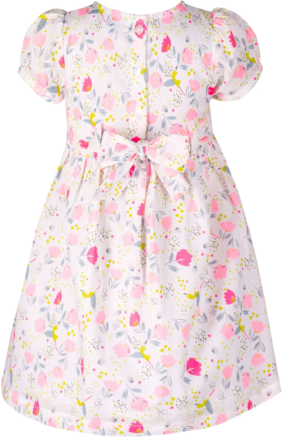 Happy Girls Sommerkleid Kinderkleid Blumen neon-pink