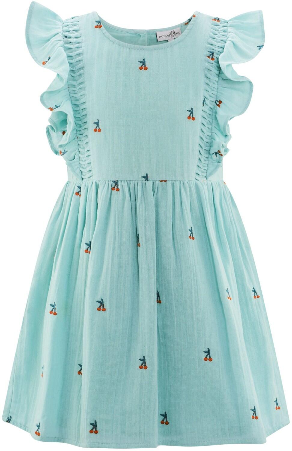 Happy Girls M&auml;dchen Kinder Kleid Sommerkleid Kirschen t&uuml;rkis