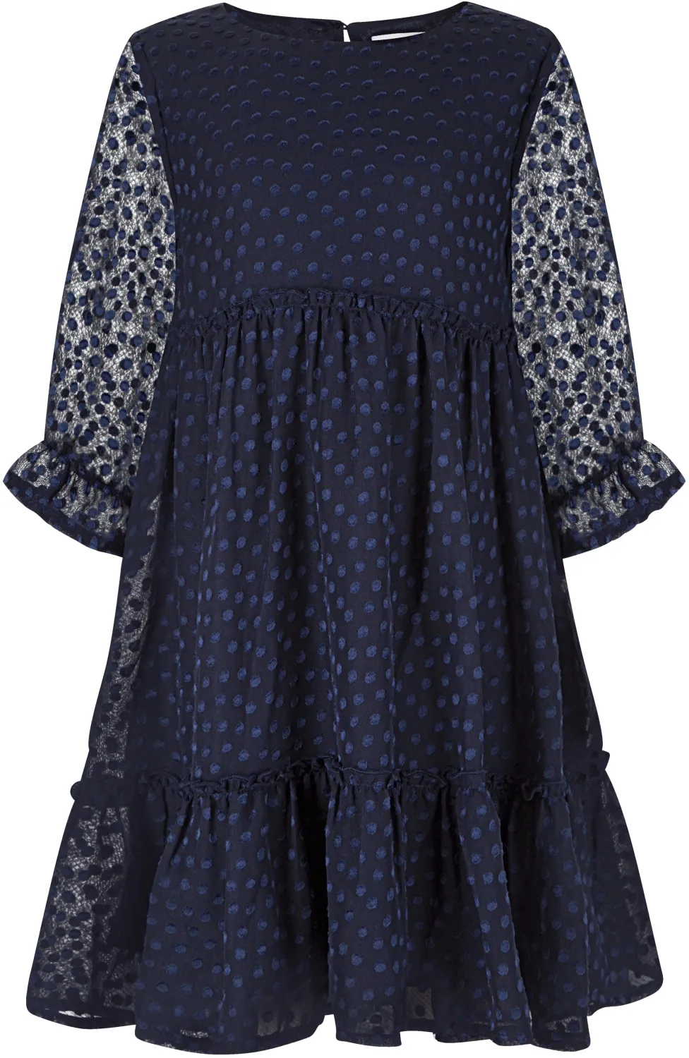 Happy Girls M&auml;dchen Kleid festlich Konfirmation Volant blau