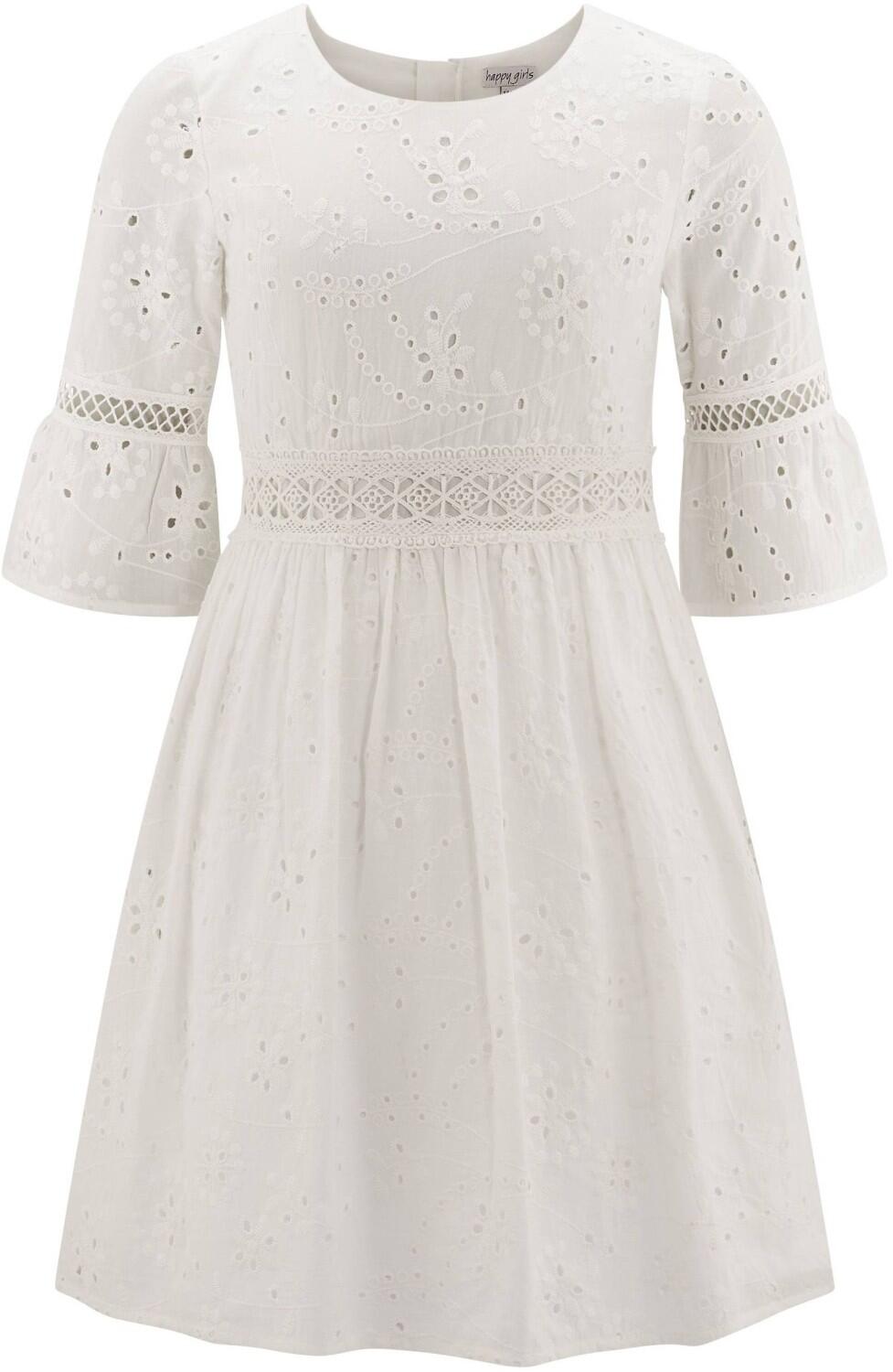 Happy Girls Teens M&auml;dchen Kleid Sommerkleid Lochstickerei ecru