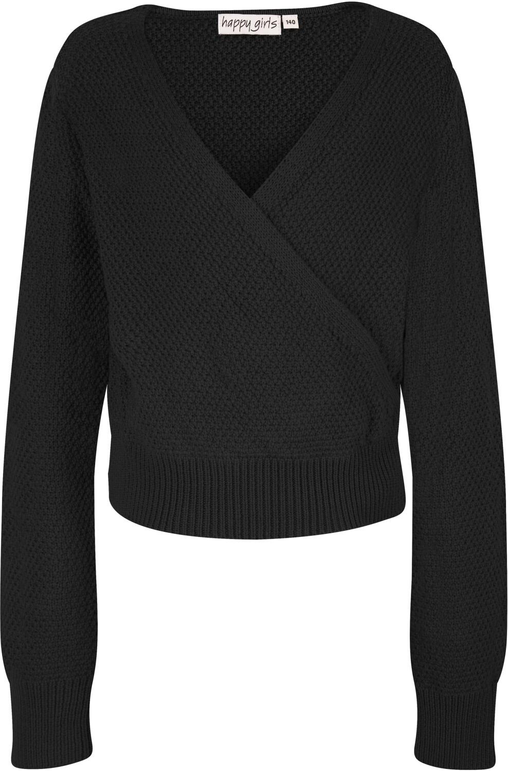 Happy Girls Kinder M&auml;dchen Pullover in Wickeloptik schwarz