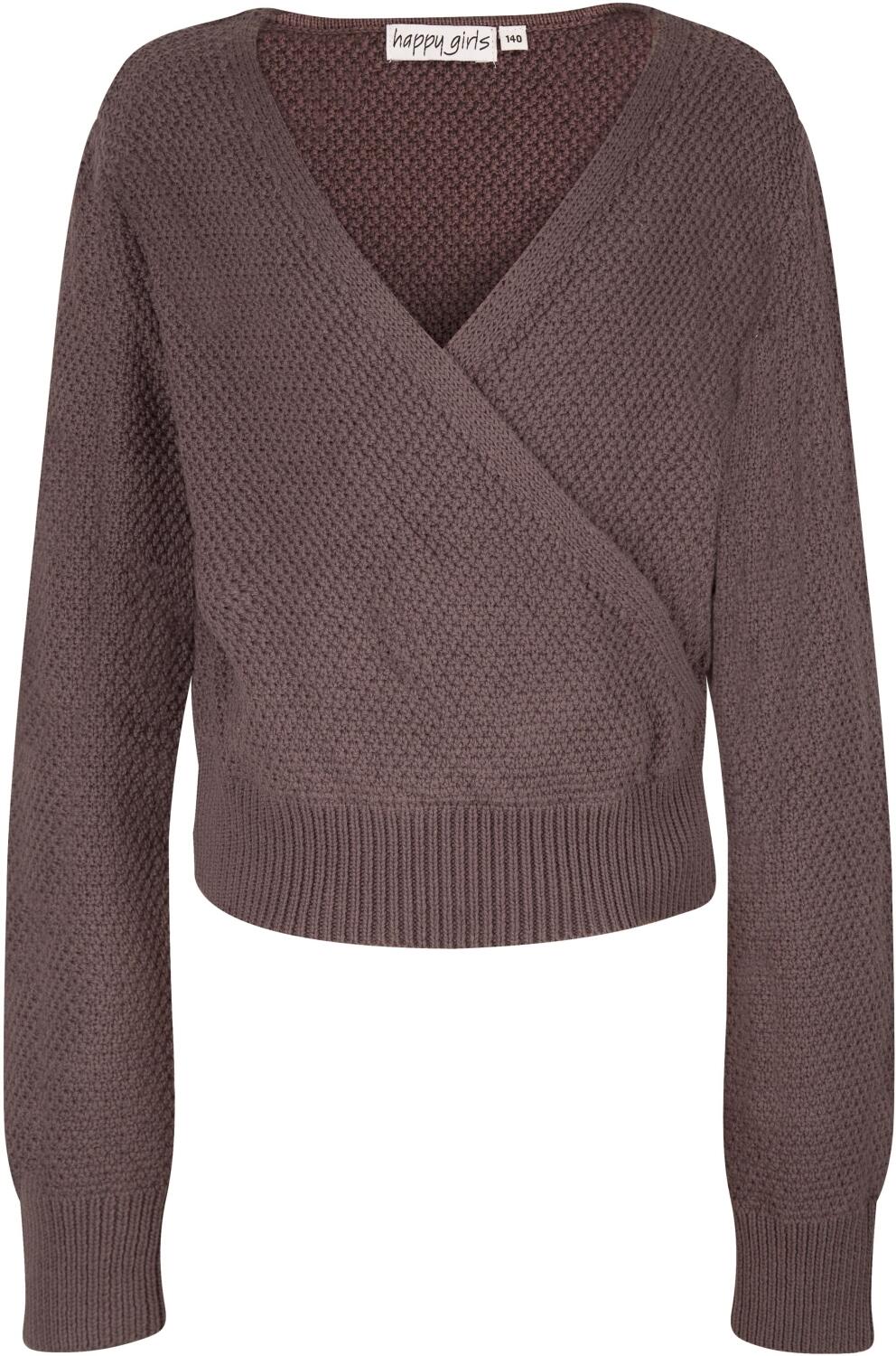 Happy Girls Kinder M&auml;dchen Pullover in Wickeloptik grau